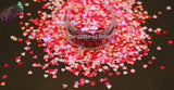 RED SPECKLED HEART shape Glitter- Pixie Shapes-