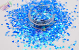 BLUE SPECKLED HEART shape Glitter- Pixie Shapes
