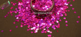 STRAWBERRY FIZZ Holo fx HEART shape Glitter- Pixie Shapes-