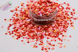 RED SPECKLED HEART shape Glitter- Pixie Shapes-