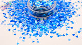 BLUE SPECKLED HEART shape Glitter- Pixie Shapes