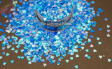 BLUE SPECKLED HEART shape Glitter- Pixie Shapes