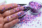 SKULL & CROSS BONEs Lilac holo 3mm shape Glitter -