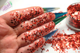 RED HOLO fx STAR shape Glitter- Pixie Shapes-