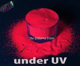 RED UV LIGHT reactive glitter .4 mm