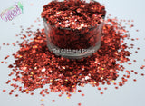 RED HOLO fx STAR shape Glitter- Pixie Shapes-