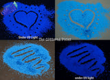BLUE UV LIGHT reactive glitter 1 mm