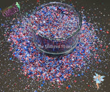 AMERICA THE BEAUTIFUL Patriotic glitter mix Loose Glitter for Nail art Hair Face Fun Body Tumblers Craft supply Resin supply Freshie Glitter