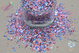 AMERICA THE BEAUTIFUL Patriotic glitter mix Loose Glitter for Nail art Hair Face Fun Body Tumblers Craft supply Resin supply Freshie Glitter