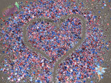 AMERICA THE BEAUTIFUL Patriotic glitter mix Loose Glitter for Nail art Hair Face Fun Body Tumblers Craft supply Resin supply Freshie Glitter