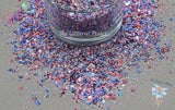 AMERICA THE BEAUTIFUL Patriotic glitter mix Loose Glitter for Nail art Hair Face Fun Body Tumblers Craft supply Resin supply Freshie Glitter