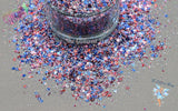 AMERICA THE BEAUTIFUL Patriotic glitter mix Loose Glitter for Nail art Hair Face Fun Body Tumblers Craft supply Resin supply Freshie Glitter