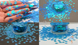 HYDRANGEA Blue TROPICAL FISH glitter Cute Fun Loose Glitter for Nail art Hair Face Body Tumblers Craft supply Resin supply Freshie Glitter