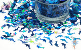 DOLPHIN 10mm shape blue holo Cute Glitter Loose Glitter 4 Nail art Hair Face Fun Body Tumblers Craft supply Resin supply Freshie Glitter