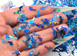 DOLPHIN 10mm shape blue holo Cute Glitter Loose Glitter 4 Nail art Hair Face Fun Body Tumblers Craft supply Resin supply Freshie Glitter