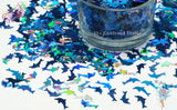 DOLPHIN 10mm shape blue holo Cute Glitter Loose Glitter 4 Nail art Hair Face Fun Body Tumblers Craft supply Resin supply Freshie Glitter