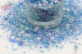 BLUE CHRISTMAS- Winter Christmas glitter mix Loose Glitter for Nail art, Face, Fun, Tumblers, Craft supply, Resin supply, Freshie Glitter