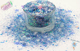 BLUE CHRISTMAS- Winter Christmas glitter mix Loose Glitter for Nail art, Face, Fun, Tumblers, Craft supply, Resin supply, Freshie Glitter