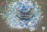 BLUE CHRISTMAS- Winter Christmas glitter mix Loose Glitter for Nail art, Face, Fun, Tumblers, Craft supply, Resin supply, Freshie Glitter