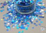 BILLIE JEAN BLU Snowflake 6mm glitter Loose Glitter for Nail art, Hair, Face, Fun, Body, Tumblers, Crafts & Resin supply, Freshie Glitter