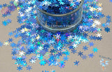 BILLIE JEAN BLU Snowflake 6mm glitter Loose Glitter for Nail art, Hair, Face, Fun, Body, Tumblers, Crafts & Resin supply, Freshie Glitter