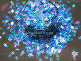 BILLIE JEAN BLU Snowflake 6mm glitter Loose Glitter for Nail art, Hair, Face, Fun, Body, Tumblers, Crafts & Resin supply, Freshie Glitter