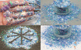 BLUE CHRISTMAS- Winter Christmas glitter mix Loose Glitter for Nail art, Face, Fun, Tumblers, Craft supply, Resin supply, Freshie Glitter