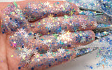BLUE CHRISTMAS- Winter Christmas glitter mix Loose Glitter for Nail art, Face, Fun, Tumblers, Craft supply, Resin supply, Freshie Glitter