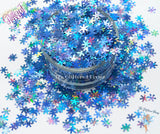 BILLIE JEAN BLU Snowflake 6mm glitter Loose Glitter for Nail art, Hair, Face, Fun, Body, Tumblers, Crafts & Resin supply, Freshie Glitter