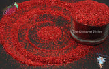 INFERNO .4MM Red Holographic super sparkly glitter Fun Loose Glitter for Nail art Hair Face Tumblers Craft & Resin supply Freshie Glitter
