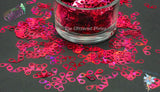 PINK HOLOGRAPHIC HANDCUFF shaped Glitter Super Fun Loose Glitter for Nail art Hair Face Body Tumblers Craft & Resin supply Freshie Glitter