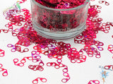 PINK HOLOGRAPHIC HANDCUFF shaped Glitter Super Fun Loose Glitter for Nail art Hair Face Body Tumblers Craft & Resin supply Freshie Glitter