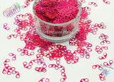 PINK HOLOGRAPHIC HANDCUFF shaped Glitter Super Fun Loose Glitter for Nail art Hair Face Body Tumblers Craft & Resin supply Freshie Glitter