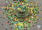 TIPTOE THRu the TULIPS 4mm hollow flower glitter mix Fun Loose Glitter for Nail Hair Face Body Tumbler Craft & Resin supply Freshie Glitter