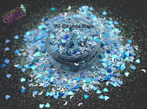 SILVERY MOON -Glitter Mix Super cute Super Fun Loose Glitter for Nail art Hair Face Body Tumblers Craft supply Resin supply Freshie Glitter