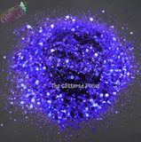 NEBULA - Blue - Black color shift CHUNKY glitter MIX Loose glitter for nail art, hair, tumblers, craft supply, resin supply, freshie glitter