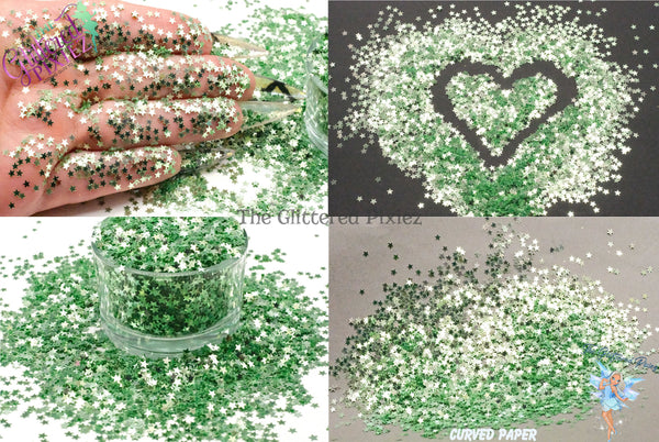 MINTY MELON color shifting 3mm star shaped Glitter Fun Loose Glitter 4 Nail art Hair Face Body Tumblers Craft & Resin supply Freshie Glitter