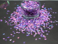 SKULL & CROSS BONEs Lilac holo 3mm shape Glitter -