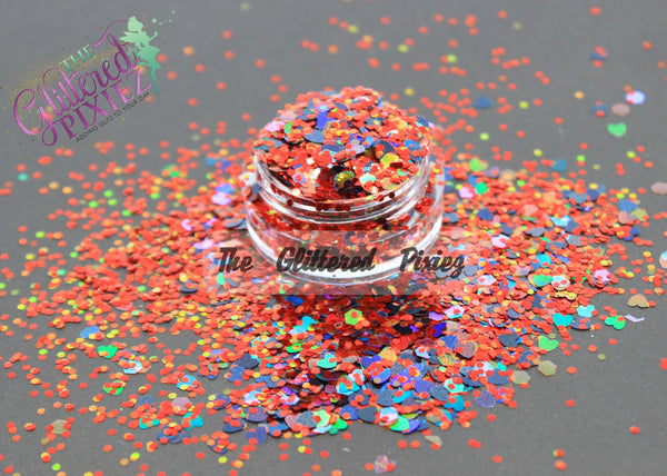 Heartz on fire (with holographic hearts) glitter - Valentines Collection
