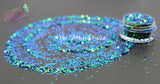 WHIMSICAL 1mm hexagon Glitter - Aurora Australis (shifting) collection