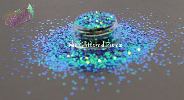 WHIMSICAL 1mm hexagon Glitter - Aurora Australis (shifting) collection