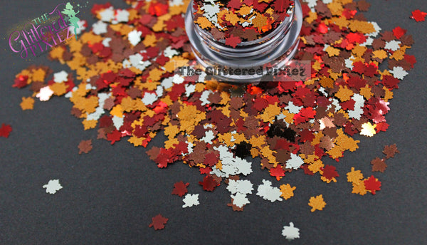 IT'S FALL Y'ALL Autumn glitter leaf shapes mix
