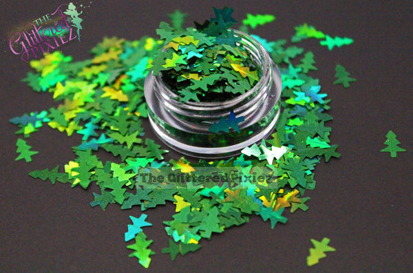 LITTLE SPRUCE - Green holographic Tree shaped glitter