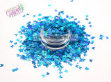 SKY’S THE LIMIT- blue holographic 3mm butterfly glitter- Back to Nature