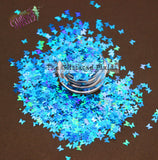 SKY’S THE LIMIT- blue holographic 3mm butterfly glitter- Back to Nature