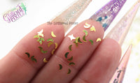 GOLD holographic  effects MOON shape Glitter- Pixie Shapes