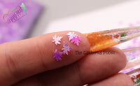 PURPLE SPECKLED LEAF iridescent 6mm leaf shape glitter - Back To Nature