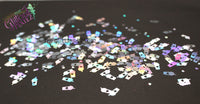 SILVER HOLOGRAPHIC CUP shape Glitter- Pixie Shapes-