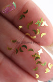 GOLD holographic  effects MOON shape Glitter- Pixie Shapes