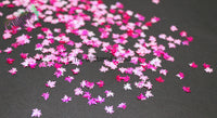 PINK SPECKLED LEAF iridescent 6mm leaf shape glitter - Back To Nature -